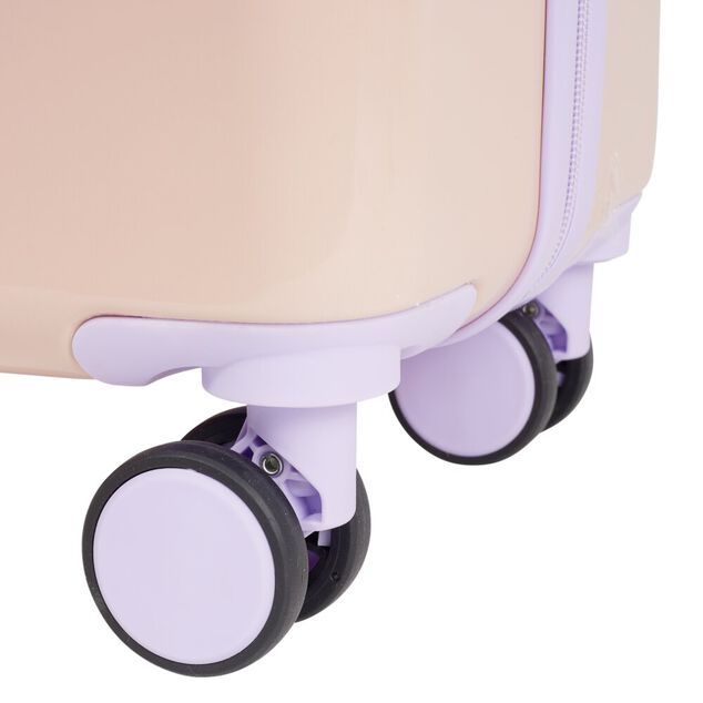 Valise cabine 32L trolley 4 roulettes d&eacute;grad&eacute; violet et rose 35x20xH55cm