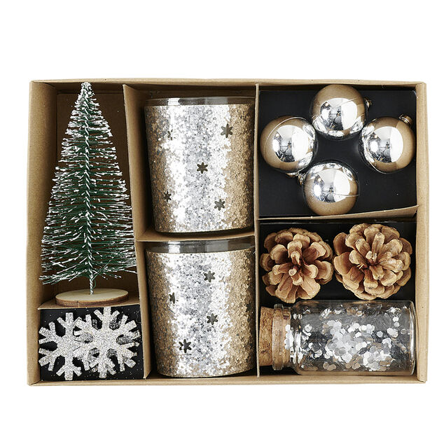 Set de Noël décoration de table argenté