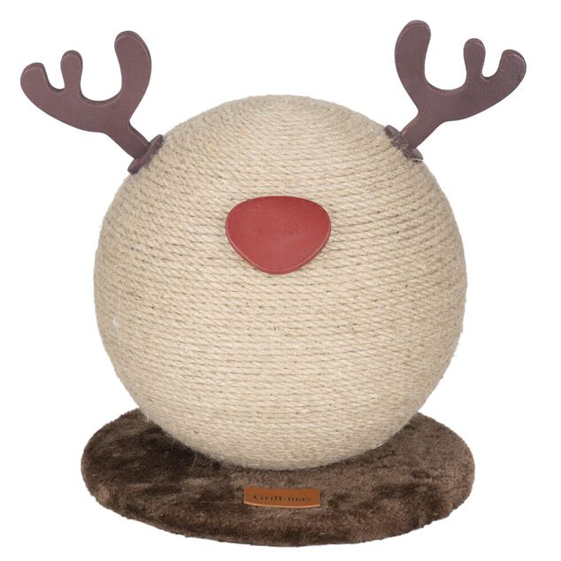 Griffoir pour chat MDF et jute forme t&ecirc;te de cerf &Oslash;28XH32 cm