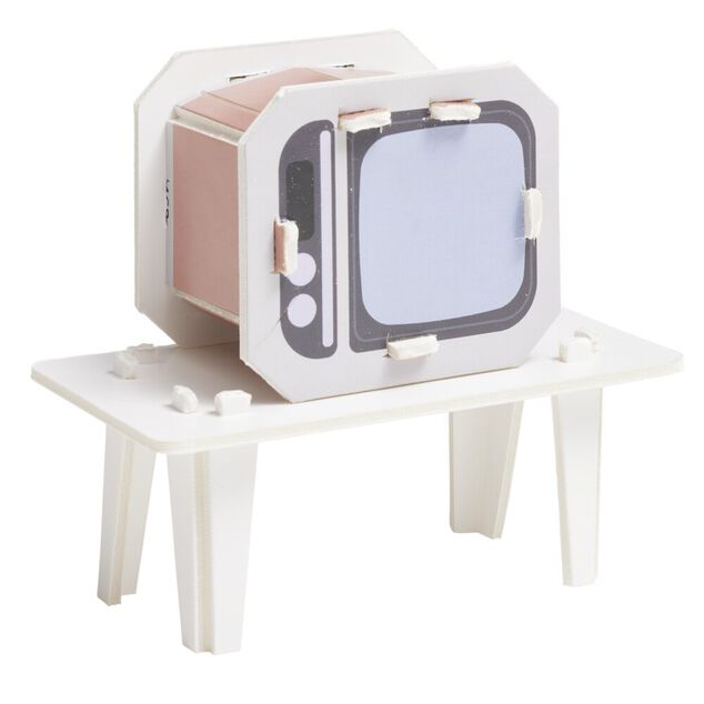 Accessoires de salon pour lutin farceur en carton &agrave; monter 6 pi&egrave;ces