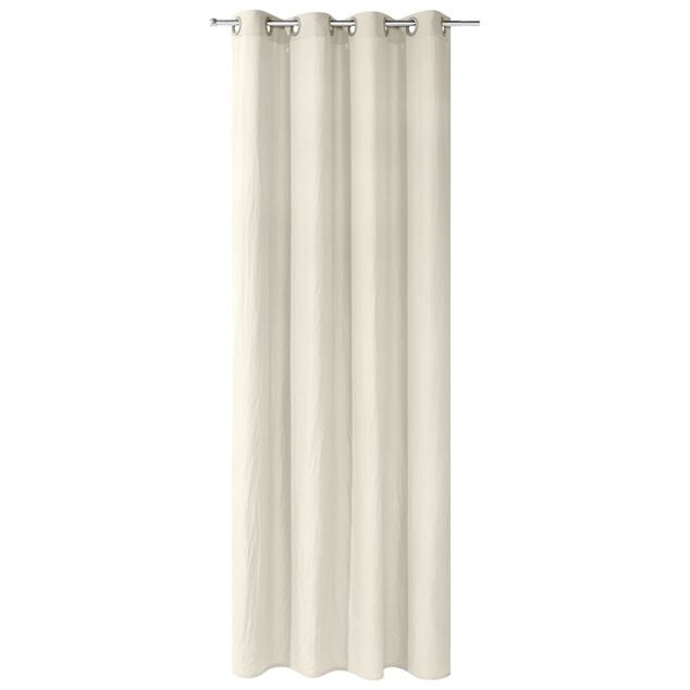 Rideau uni touch&eacute; peau de p&ecirc;che avec anneaux 140x240cm (3 mod&egrave;les)