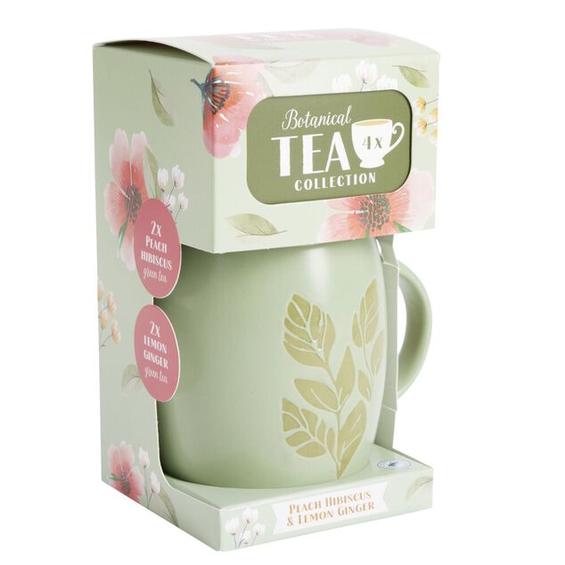 Coffret mug 330ml avec 4 sachets de thé (3 modèles)