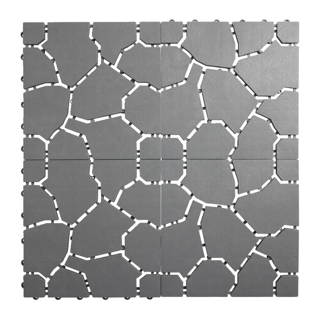 Dalle de chemin x5 clipsable imitation pierre grise 29x29cm