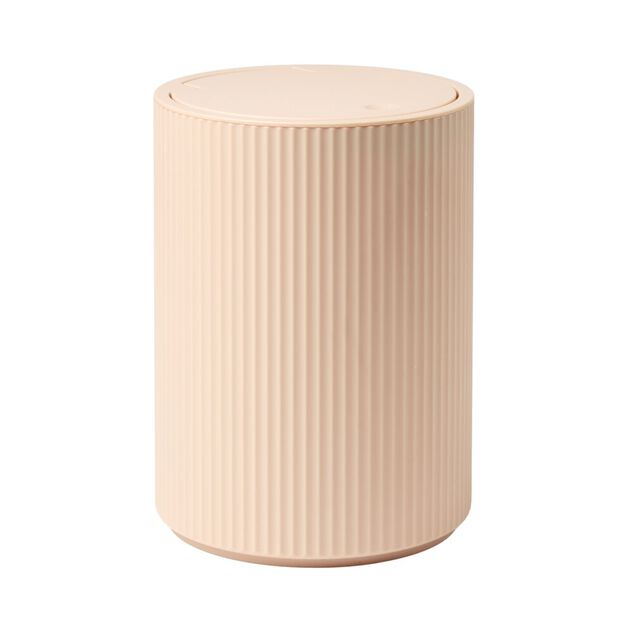 Poubelle salle de bain 5L plastique stries &Oslash;18,5xH24cm (3&nbsp;mod&egrave;les)