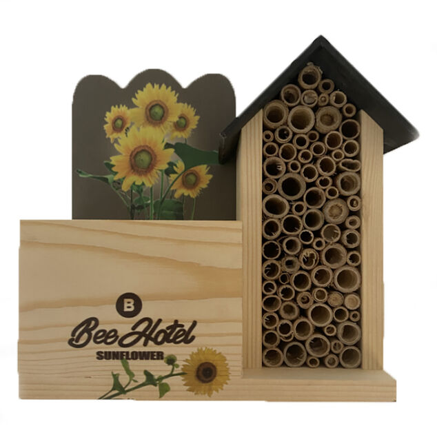 Hôtel à insectes + plantation L18,5 x l9 x H18 cm