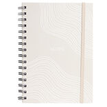 Carnet spirale A5 avec &eacute;lastique 15x21cm couverture sable 160 pages