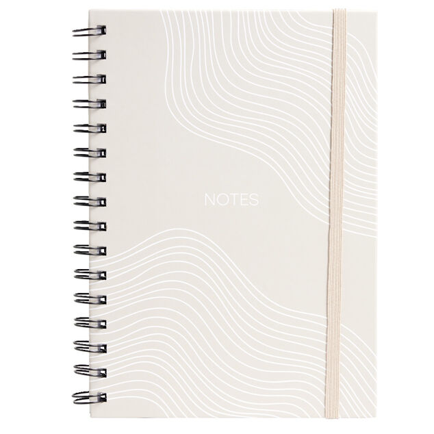 Carnet spirale A5 avec &eacute;lastique 15x21cm couverture sable 160 pages