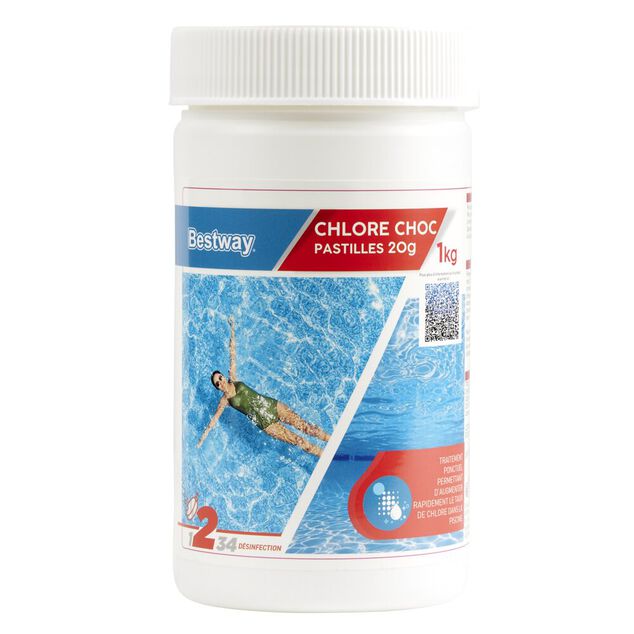 Chlore choc piscine 1kg pastille 20gr