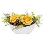 Pot design bateau rose artificielle jaune