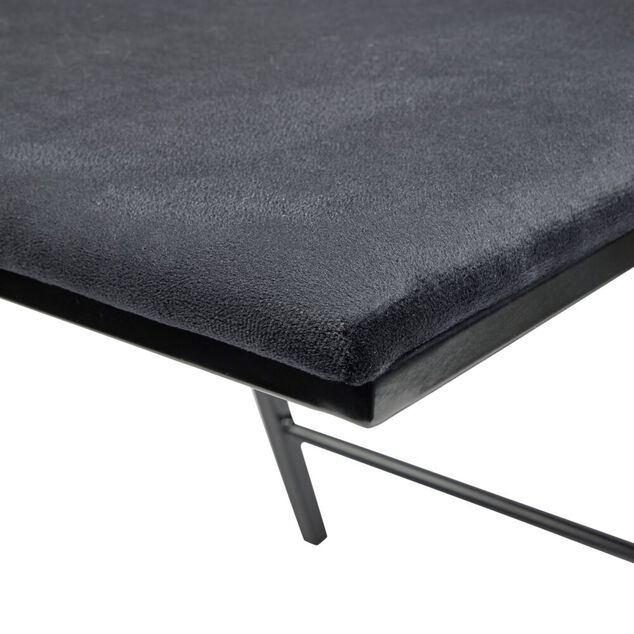 Chaise pliante Ninon m&eacute;tal et velours noire L43xP47xH78,5cm