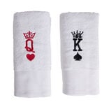 Lot de 2 serviettes brodées King et Queen 70xL130cm