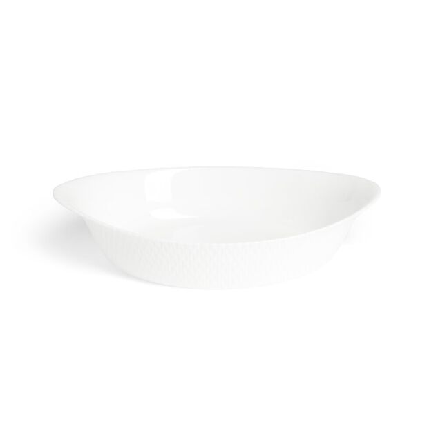 Plat ovale 29x17cm Luminarc blanc avec motifs