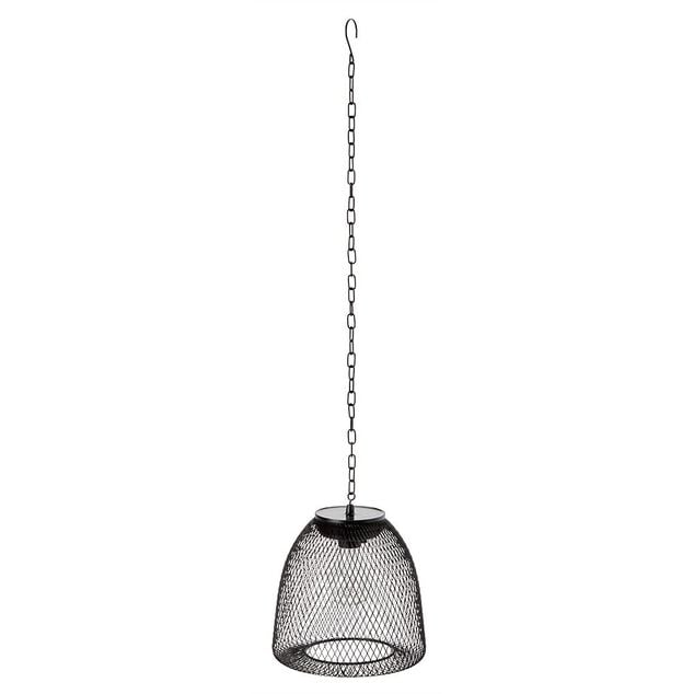 Lanterne solaire m&eacute;tal grillag&eacute; noir