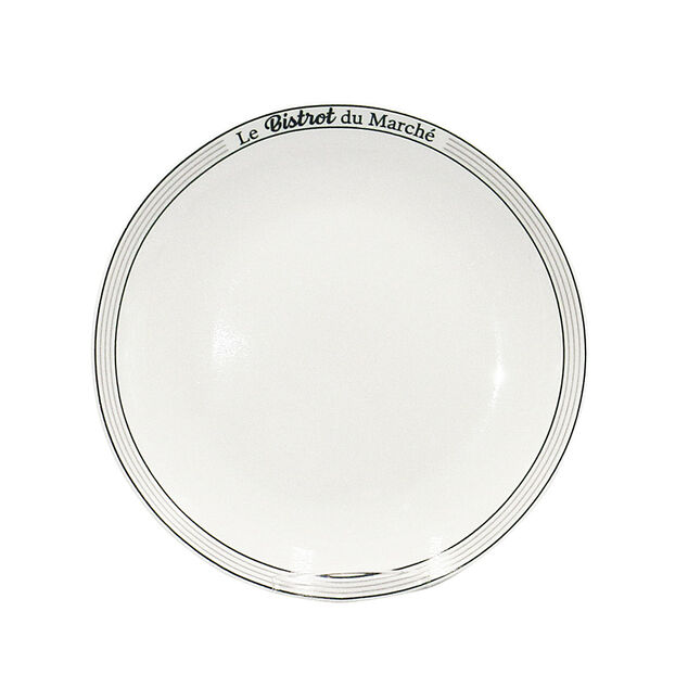 Assiette &agrave; dessert ronde blanche "Le Bistrot du March&eacute;" &Oslash;19cm