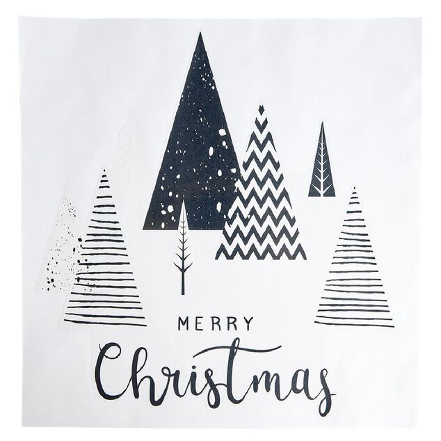 D&eacute;coration fen&ecirc;tre &eacute;lectrostatique No&euml;l for&ecirc;t Merry Christmas