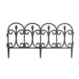 Bordure de jardin x4 plastique style fer forg&eacute; noir 50xH33cm