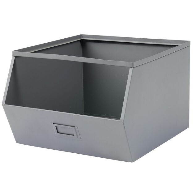 Bac superposable en métal gris L33xP28,5xH20cm