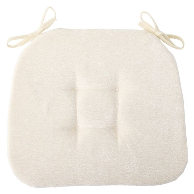 Galette de chaise carr&eacute;e polyester paillet&eacute; 42X38X4 cm (2 mod&egrave;les noir ou blanc)