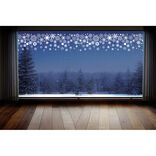 Décoration fenêtre Noël électrostatique frise de flocon 120x20cm