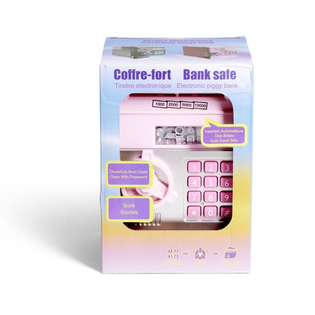 Tirelire coffre-fort 13,5x13,5xH19,5cm