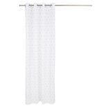 Voilage blanc avec pompons bleus 100% polyester 140x240cm