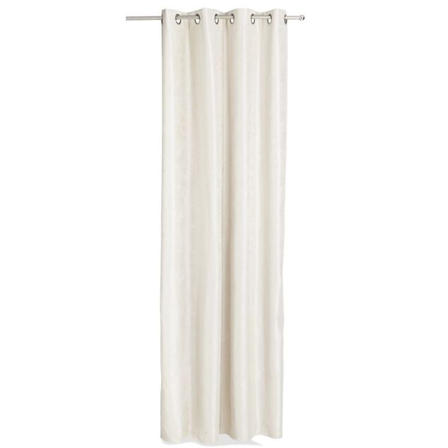 Rideau occultant &agrave; oeillets 140x260cm polyester beige