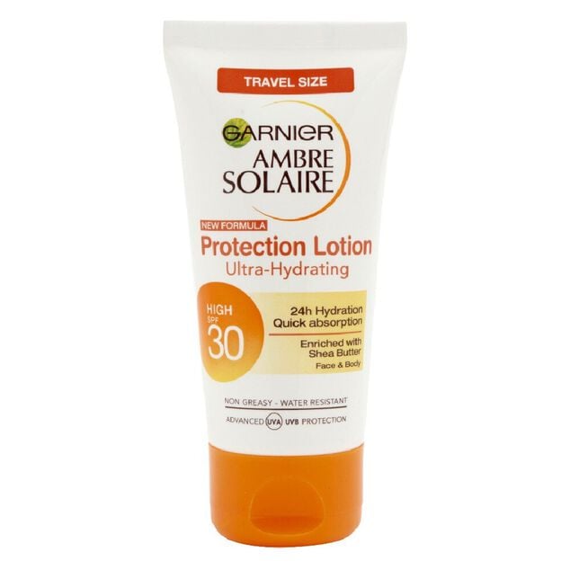 Cr&egrave;me solaire SPF30 Garnier Ambre format voyage 50ml