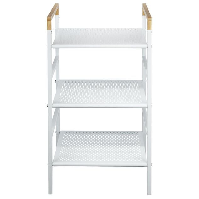 Desserte de salle de bains 3 niveaux m&eacute;tal blanc