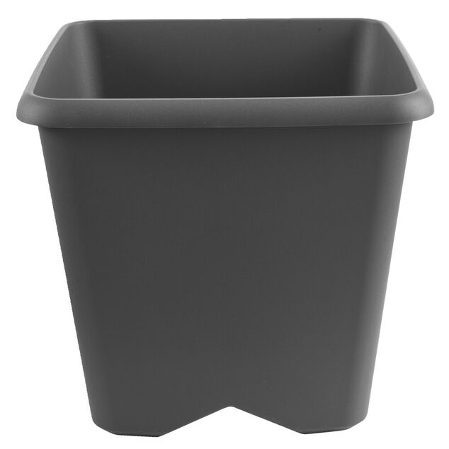 Pot de jardin carr&eacute; Chorus gris anthracite 24,2 L