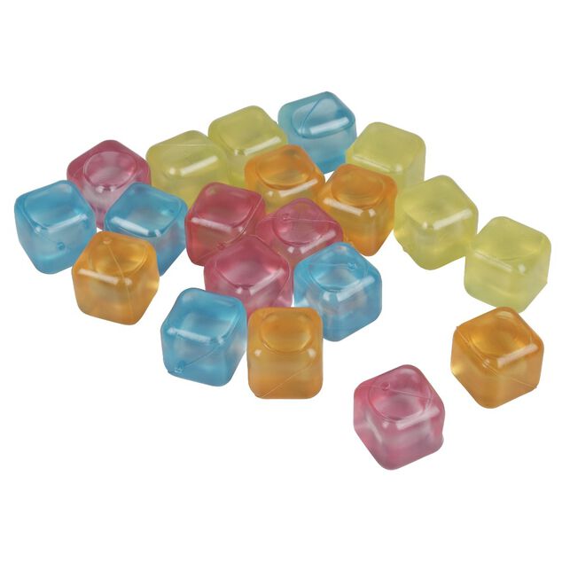 Cube glaçon plastique multicolore x20