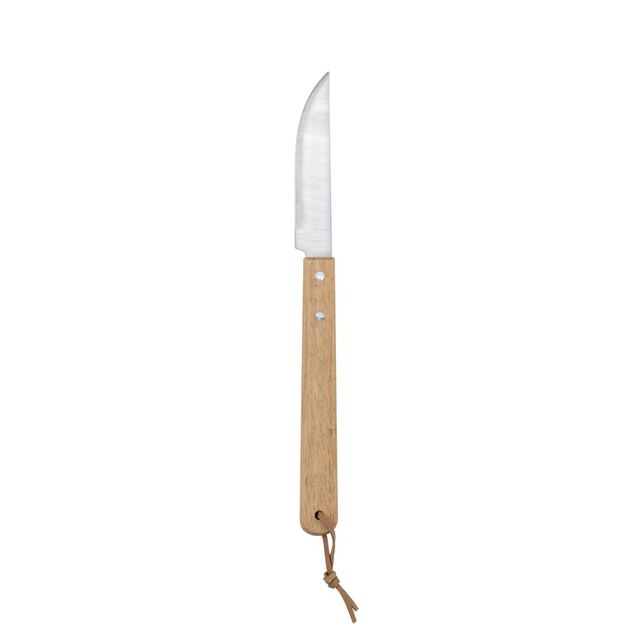 Kit barbecue 5 accessoires inox et bois avec &eacute;tui de rangement 21x46cm