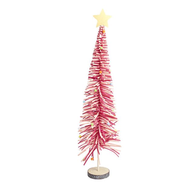 Sapin en feutrine et bois &agrave; poser H90cm - 4 mod&egrave;les