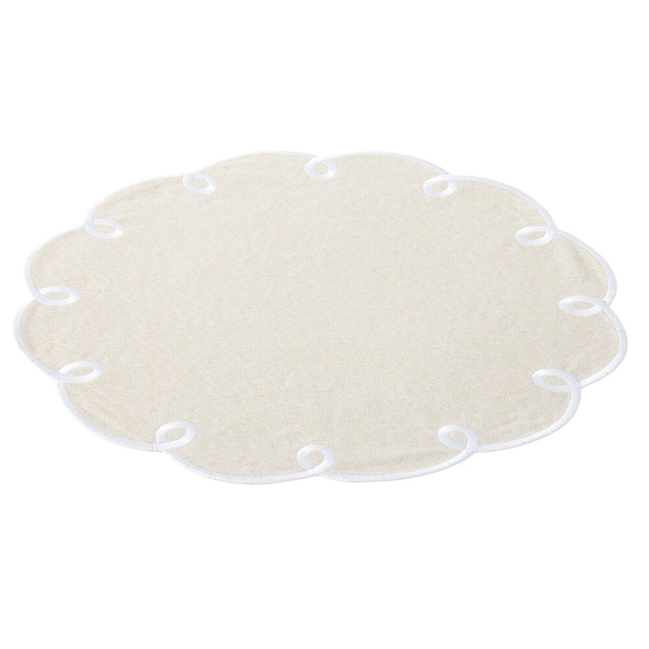 Set de table rond à bord festonné Ø38 cm rouge | GIFI