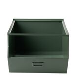 Bac superposable en m&eacute;tal vert - L33 x l25 x H28,5 cm