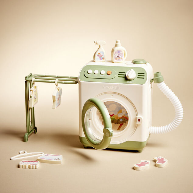 Jouet int&eacute;ractif machine &agrave; laver enfant 15x11xH19cm