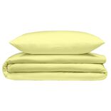 Parure de lit 1 personne 140x200cm avec taie polyester uni jaune