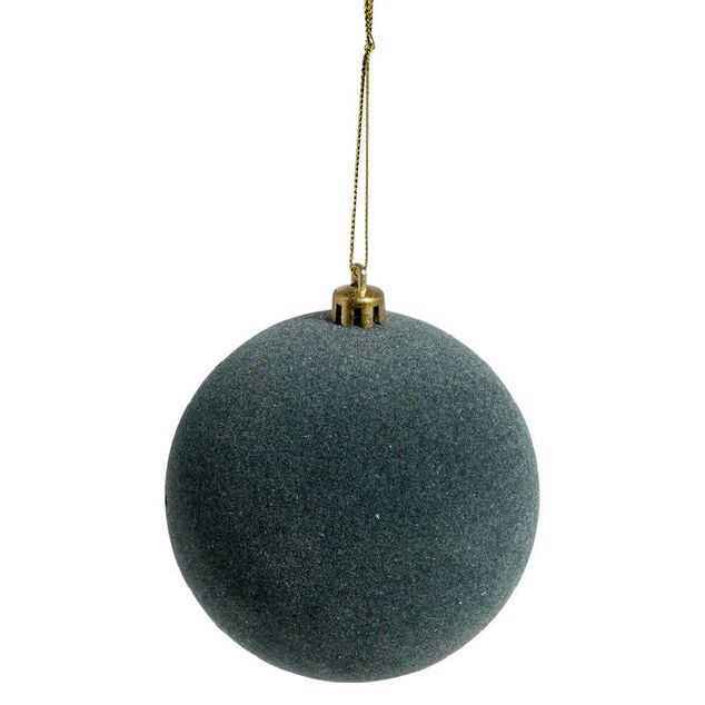 Boule de No&euml;l effet velours &Oslash;8cm x6