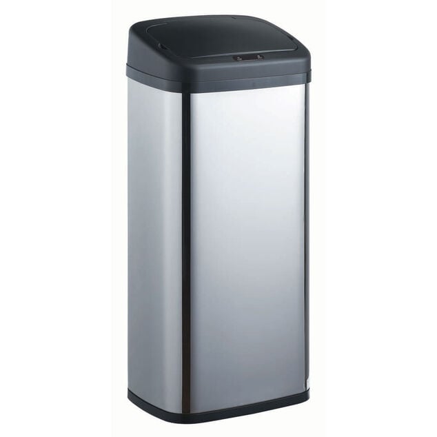 Poubelle automatique grise et noire 40 L
