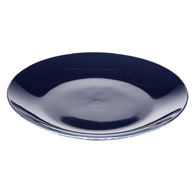 Assiette à dessert décor feuillage bleu et blanc Ø20cm