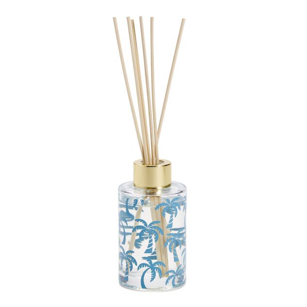 Diffuseur &agrave; b&acirc;tonnets 100ml motif bord de mer bleu &Oslash;2,5xH9,5cm (2 mod&egrave;les)