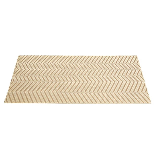 Set de table rectangulaire PVC 30x45cm motif chevron beige et marron