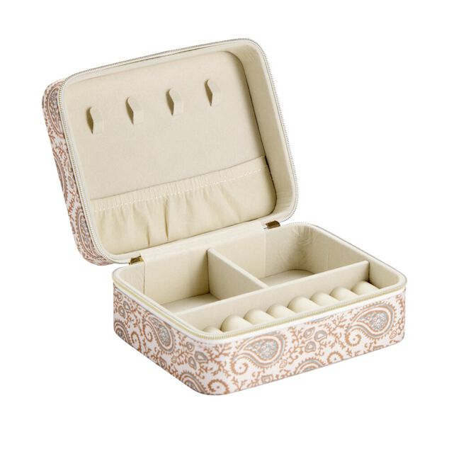 Bo&icirc;te &agrave; bijoux motif color&eacute; indien grand mod&egrave;le 10x10xH5cm (2 mod&egrave;les)