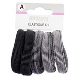 &Eacute;lastique en mousse noir et gris x5