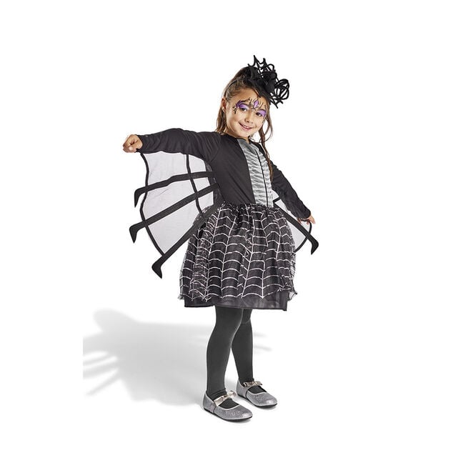 D&eacute;guisement enfant Halloween araign&eacute;e robe noir et blanc 4/6 ans