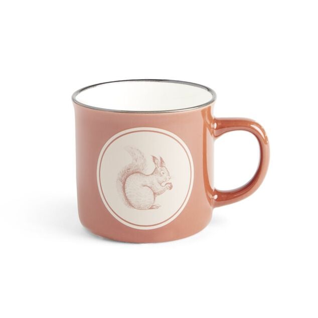 Mug motif &eacute;cureuil en fa&iuml;ence marron 320ml