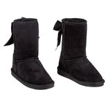 Botte pour enfant fourr&eacute;e avec un noeud noir brod&eacute; &agrave; l'arri&egrave;re T30/31