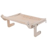 Hamac pour chat en bois et tissu bouclette 3en1 38x48cm