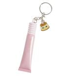 Baume à lèvre enfant motif kawaii rose avec chaîne