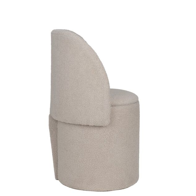 Fauteuil coffre rond amovible Clara tissu bouclette beige 48,5x45xH75cm