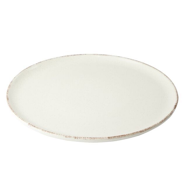 Assiette plate Lisbonne en gr&egrave;s beige &Oslash;27cm